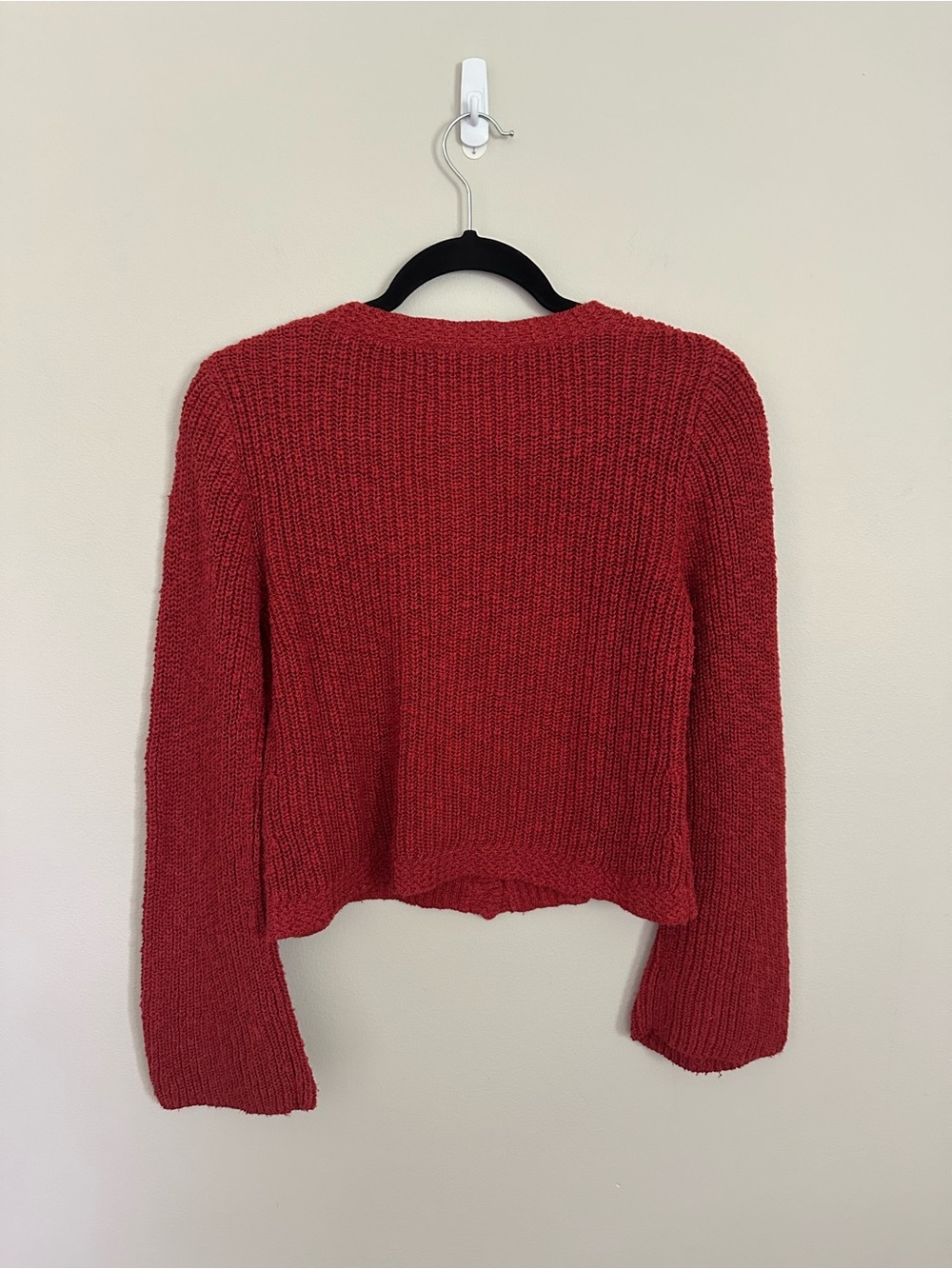 Peruvian Connection Pima Cotton Cardigan Button Knit Sweater Size Small Boho Red - Picture 2 of 7